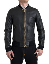 Load image into Gallery viewer, Dolce &amp; Gabbana Elegant Black Leather Biker Jacket

