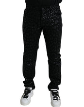 Load image into Gallery viewer, Dolce &amp; Gabbana Black Silver Patterned Slim Cotton Jeans
