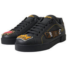 Load image into Gallery viewer, Dolce &amp; Gabbana Black Leather Portofino Prince Sneakers
