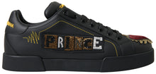 Load image into Gallery viewer, Dolce &amp; Gabbana Black Leather Portofino Prince Sneakers
