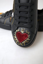 Load image into Gallery viewer, Dolce &amp; Gabbana Black Leather Portofino Prince Sneakers

