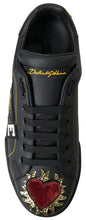 Load image into Gallery viewer, Dolce &amp; Gabbana Black Leather Portofino Prince Sneakers
