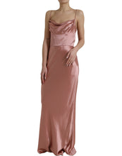 Load image into Gallery viewer, Dolce &amp; Gabbana Pink Silk Spaghetti Straps Long Gown Dress
