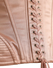 Load image into Gallery viewer, Dolce &amp; Gabbana Pink Silk Stretch Belt Waist Strap Corset Top
