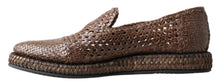 Load image into Gallery viewer, Dolce &amp; Gabbana Brown Woven Leather Loafers Casual
