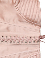 Load image into Gallery viewer, Dolce &amp; Gabbana Pink Silk Stretch Belt Waist Strap Corset Top
