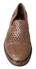 Load image into Gallery viewer, Dolce &amp; Gabbana Brown Woven Leather Loafers Casual
