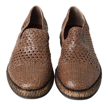 Load image into Gallery viewer, Dolce &amp; Gabbana Brown Woven Leather Loafers Casual
