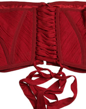 Load image into Gallery viewer, Dolce &amp; Gabbana Red Silk Belt Waist Lace Up Strap Corset
