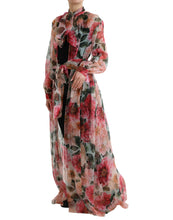 Load image into Gallery viewer, Dolce &amp; Gabbana Multicolor Camelia Print Silk Chiffon Coat
