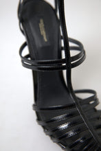 Load image into Gallery viewer, Dolce &amp; Gabbana Elegant Black Leather Stiletto Sandals
