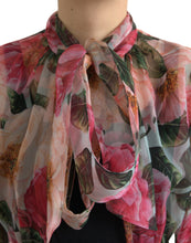 Load image into Gallery viewer, Dolce &amp; Gabbana Multicolor Camelia Print Silk Chiffon Coat
