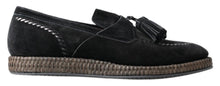 Load image into Gallery viewer, Dolce &amp; Gabbana Elegant Black Suede Espadrilles Sneakers
