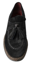 Load image into Gallery viewer, Dolce &amp; Gabbana Elegant Black Suede Espadrilles Sneakers
