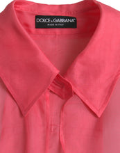 Load image into Gallery viewer, Dolce &amp; Gabbana Pink Silk See Through Belted Long Coat Jacket
