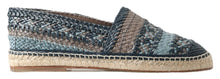 Load image into Gallery viewer, Dolce &amp; Gabbana Blue Gray Leather Buffalo Espadrille Shoes
