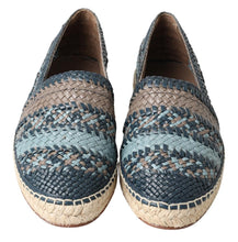 Load image into Gallery viewer, Dolce &amp; Gabbana Blue Gray Leather Buffalo Espadrille Shoes
