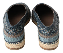 Load image into Gallery viewer, Dolce &amp; Gabbana Blue Gray Leather Buffalo Espadrille Shoes
