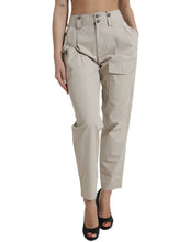 Load image into Gallery viewer, Dolce &amp; Gabbana Beige Cotton High Waist Tapered Pants
