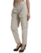 Load image into Gallery viewer, Dolce &amp; Gabbana Beige Cotton High Waist Tapered Pants
