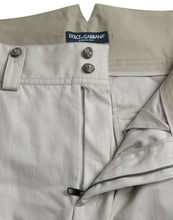 Load image into Gallery viewer, Dolce &amp; Gabbana Beige Cotton High Waist Tapered Pants
