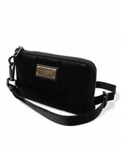 Load image into Gallery viewer, Dolce &amp; Gabbana Black Nylon Logo Plaque Keyring Pouch Clutch Bag
