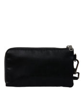 Load image into Gallery viewer, Dolce &amp; Gabbana Black Nylon Logo Plaque Keyring Pouch Clutch Bag
