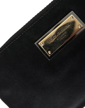 Load image into Gallery viewer, Dolce &amp; Gabbana Black Nylon Logo Plaque Keyring Pouch Clutch Bag
