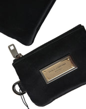 Load image into Gallery viewer, Dolce &amp; Gabbana Black Nylon Logo Plaque Keyring Pouch Clutch Bag
