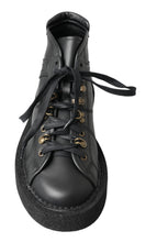 Load image into Gallery viewer, Dolce &amp; Gabbana Black Leather Slip on Stretch Boots
