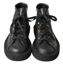 Load image into Gallery viewer, Dolce &amp; Gabbana Black Leather Slip on Stretch Boots
