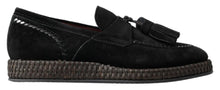 Load image into Gallery viewer, Dolce &amp; Gabbana Black Suede Leather Casual Espadrille Shoes
