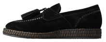 Load image into Gallery viewer, Dolce &amp; Gabbana Black Suede Leather Casual Espadrille Shoes
