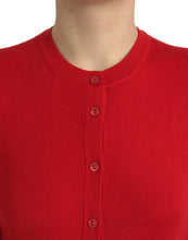 Load image into Gallery viewer, Dolce &amp; Gabbana Red Cashmere Button Down Cardigan Sweater
