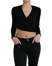 Load image into Gallery viewer, Dolce &amp; Gabbana Black Wool V-neck Crossed Cardigan Sweater
