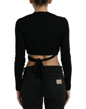 Load image into Gallery viewer, Dolce &amp; Gabbana Black Wool V-neck Crossed Cardigan Sweater
