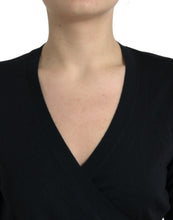 Load image into Gallery viewer, Dolce &amp; Gabbana Black Wool V-neck Crossed Cardigan Sweater
