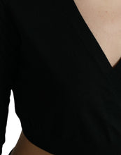 Load image into Gallery viewer, Dolce &amp; Gabbana Black Wool V-neck Crossed Cardigan Sweater
