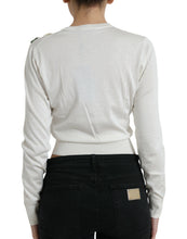 Load image into Gallery viewer, Dolce &amp; Gabbana White Floral Silk Crew Neck Pullover Sweater
