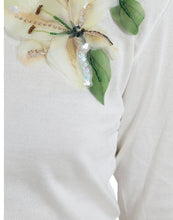 Load image into Gallery viewer, Dolce &amp; Gabbana White Floral Silk Crew Neck Pullover Sweater
