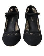 Load image into Gallery viewer, Dolce &amp; Gabbana Elegant Suede Mary Jane Lace Heels
