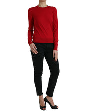 Load image into Gallery viewer, Dolce &amp; Gabbana Red Wool Knitted Crew Neck Pullover Sweater
