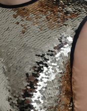 Load image into Gallery viewer, Dolce &amp; Gabbana Silver Sequined Nylon Sheath Sleeveless Mini Dress
