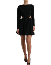 Load image into Gallery viewer, Dolce &amp; Gabbana Black Viscose Cut Out A-line Long Sleeves Mini Dress
