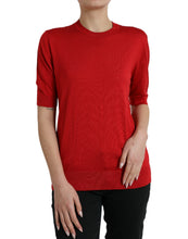 Load image into Gallery viewer, Dolce &amp; Gabbana Red Silk Crew Neck Short Sleeves T-shirt Top
