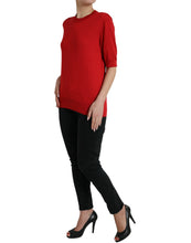 Load image into Gallery viewer, Dolce &amp; Gabbana Red Silk Crew Neck Short Sleeves T-shirt Top
