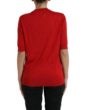 Load image into Gallery viewer, Dolce &amp; Gabbana Red Silk Crew Neck Short Sleeves T-shirt Top
