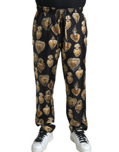 Load image into Gallery viewer, Dolce &amp; Gabbana Elegant Silk Joggers with Heart Print
