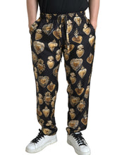 Load image into Gallery viewer, Dolce &amp; Gabbana Elegant Silk Joggers with Heart Print
