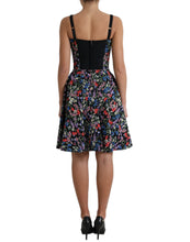 Load image into Gallery viewer, Dolce &amp; Gabbana Black Polyester Floral A-line Sleeveless Mini Dress
